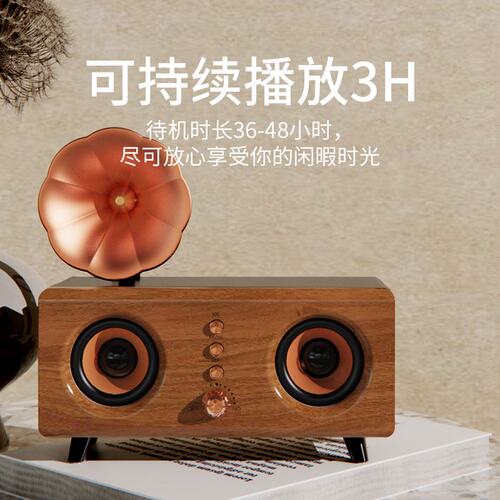 新款B161复古木纹蓝牙音箱双喇叭重低音插卡 aisomex/艾硕美 B161