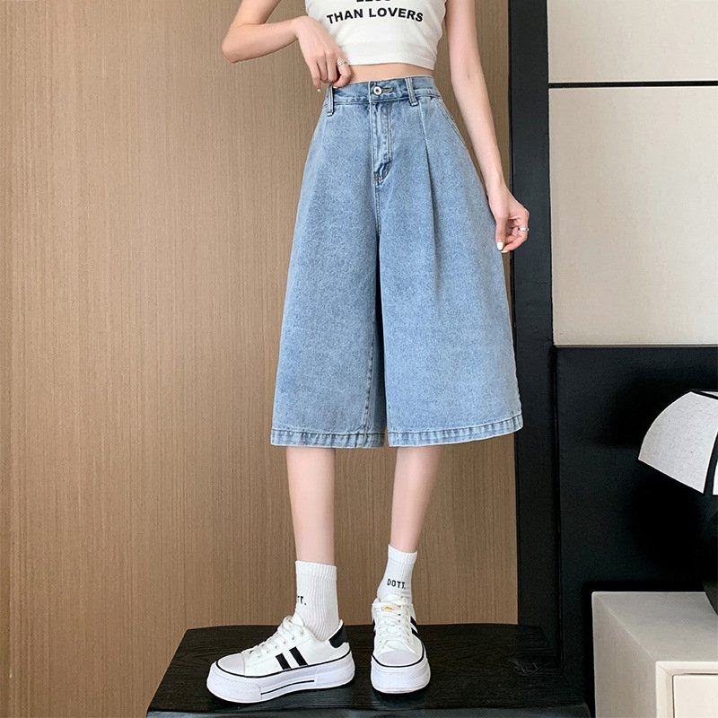 胖mm大码牛仔五分中裤七分过膝夏阔腿宽松高腰学生加肥女装200斤,男装,短裤,淘宝优惠券,粉丝福利购,淘宝优惠卷