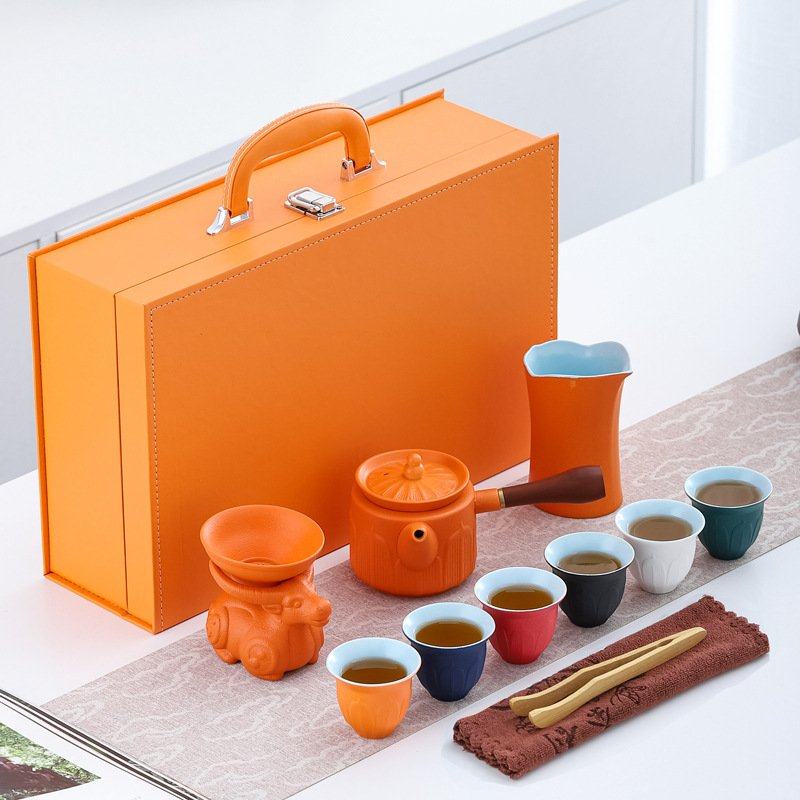 高档粗陶茶具套装家用公司年会银行开业周年庆送客户商务会议礼品,餐饮具,旅行茶具,淘宝优惠券,粉丝福利购,淘宝优惠卷