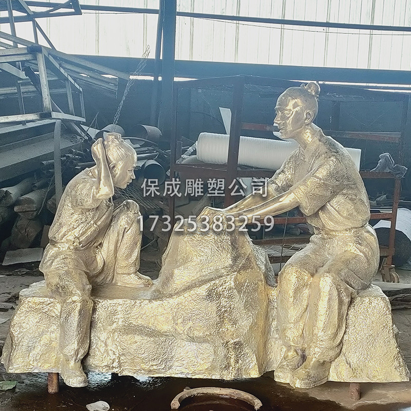 极速民俗古代人物雕塑铁杵磨成针大型纯铜铸造广场公W园雕塑摆件