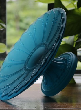 极速禅悦供盘水果l盘家用莲花盘高脚古法琉璃供果盘彩果碟观音贡