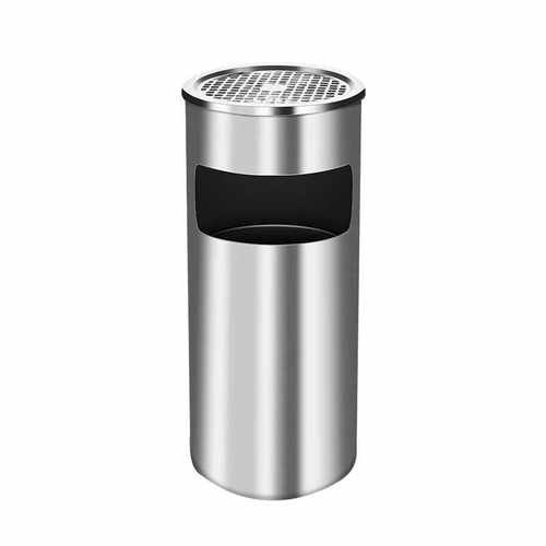 极速新屹选工品不锈钢垃圾桶v带菸灰缸酒店大堂立式吸烟桶宾馆电