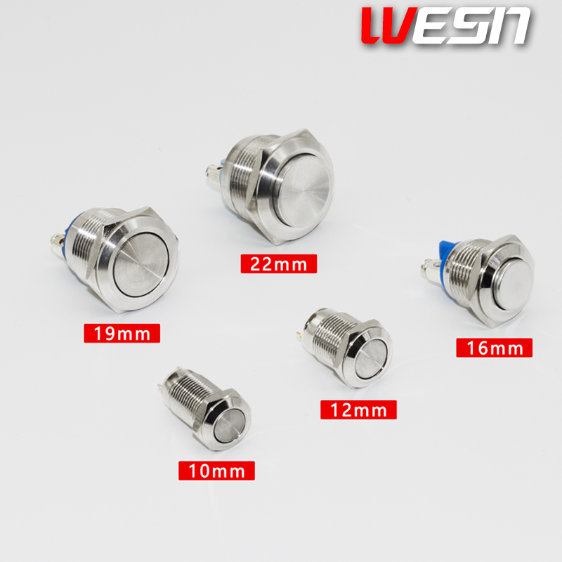 极速8 10 f12 16 19 22mm金属按钮复位自锁点动开关电源圆形焊接