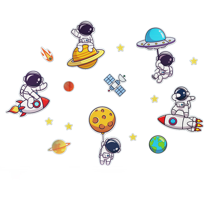 极速宇航员太空人幼儿园墙面装饰环境创设材料Q布置楼梯文化背景