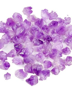 极速天然b紫晶牙花 扩香石晶花碎石原石紫晶洞矿石原石矿标鱼缸装