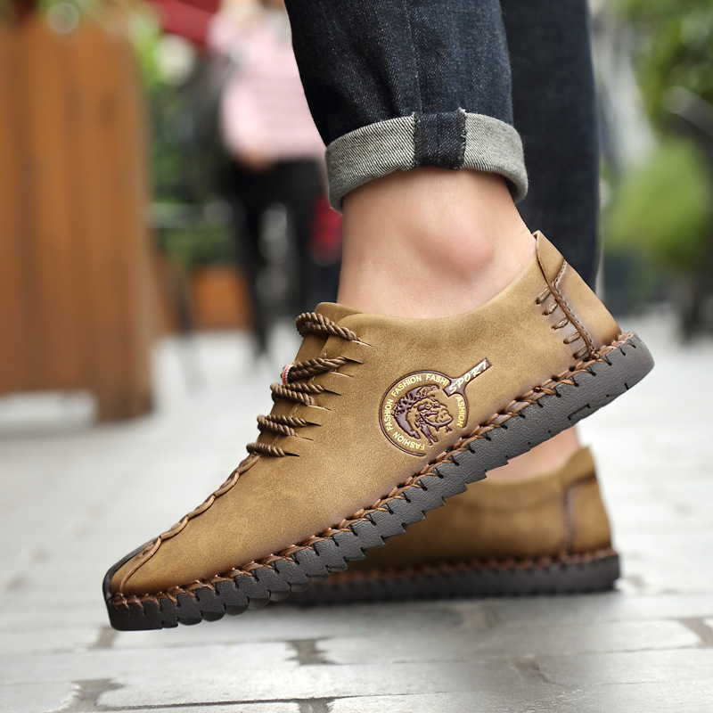 极速Men cflat base casual shoes large size lear shoes 44 45