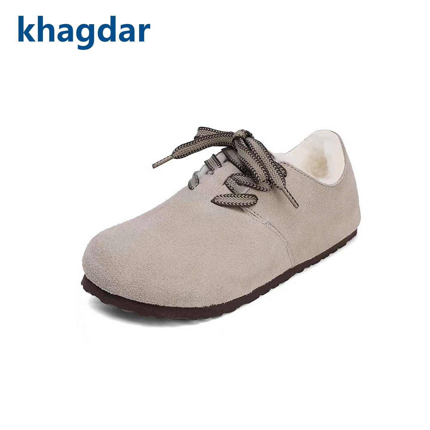 Khadgar/卡德加冬季软木羊绒保暖全包勃肯鞋舒适系带百搭休闲男女
