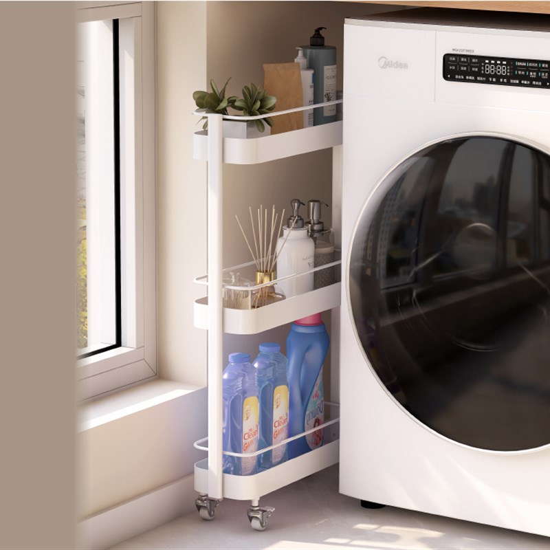 西物厨房小推车置物架夹缝收纳架边几阳台卫生间浴室杂物移动架子