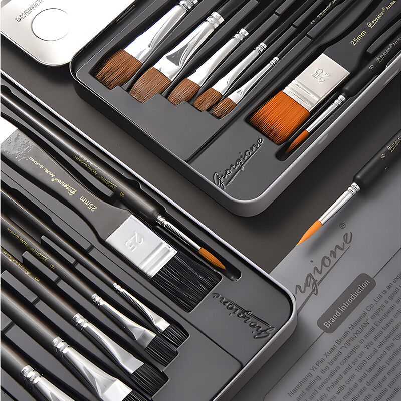 尼龙画笔丙烯水粉水彩鸭舌型油画笔美术生专用单支新手套装