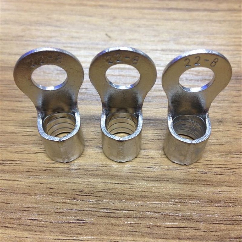 RNB22-8冷压端子 线耳 铜鼻子 圆形裸端头 紫铜焊口OT22-8