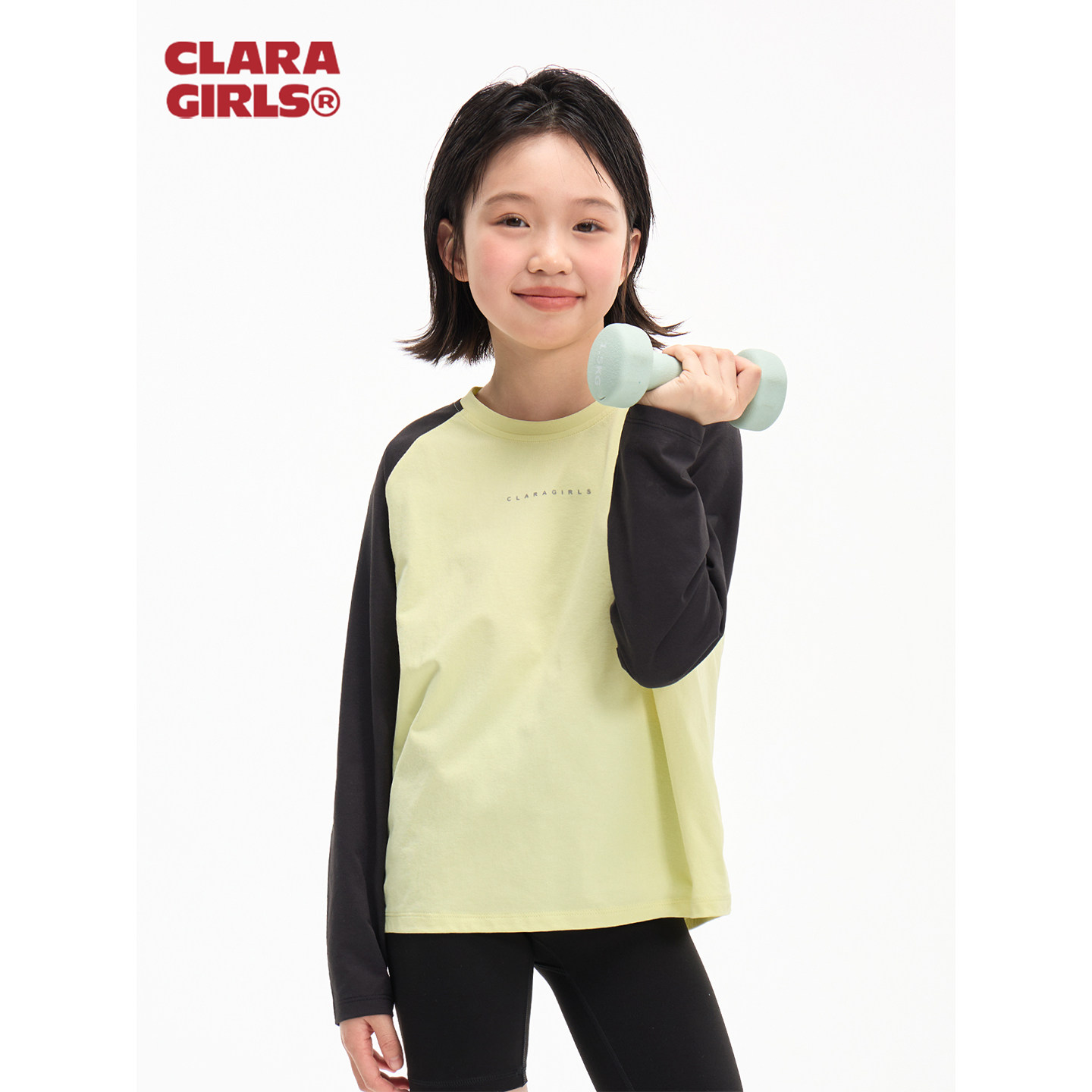 claragirls|女童长袖T恤防晒速干2026年春儿童插肩袖宽松打底上衣