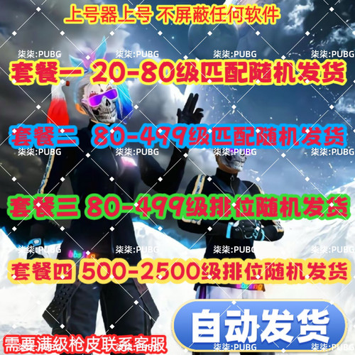 绝地求生PUBG排位号竞技号匹配号500级满级号跑车皮肤号临时出租