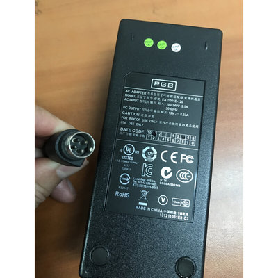 适用EDAC翌胜12V8.33A电源适配器线EA11001E-120四针硬盘盒充电器