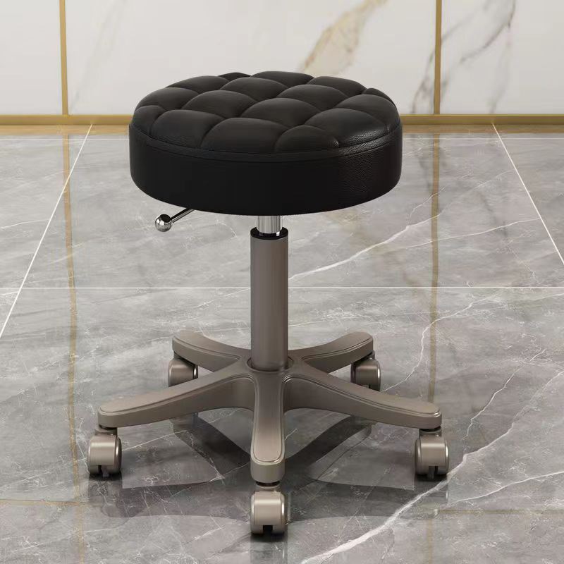 滑轮凳理发店椅子家用简易旋转升降小圆凳滑轮化妆椅美容凳子