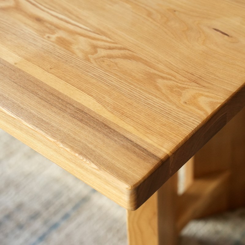 北欧风原木长条桌餐桌长方形图书馆木头桌子复古实木大板桌工作台