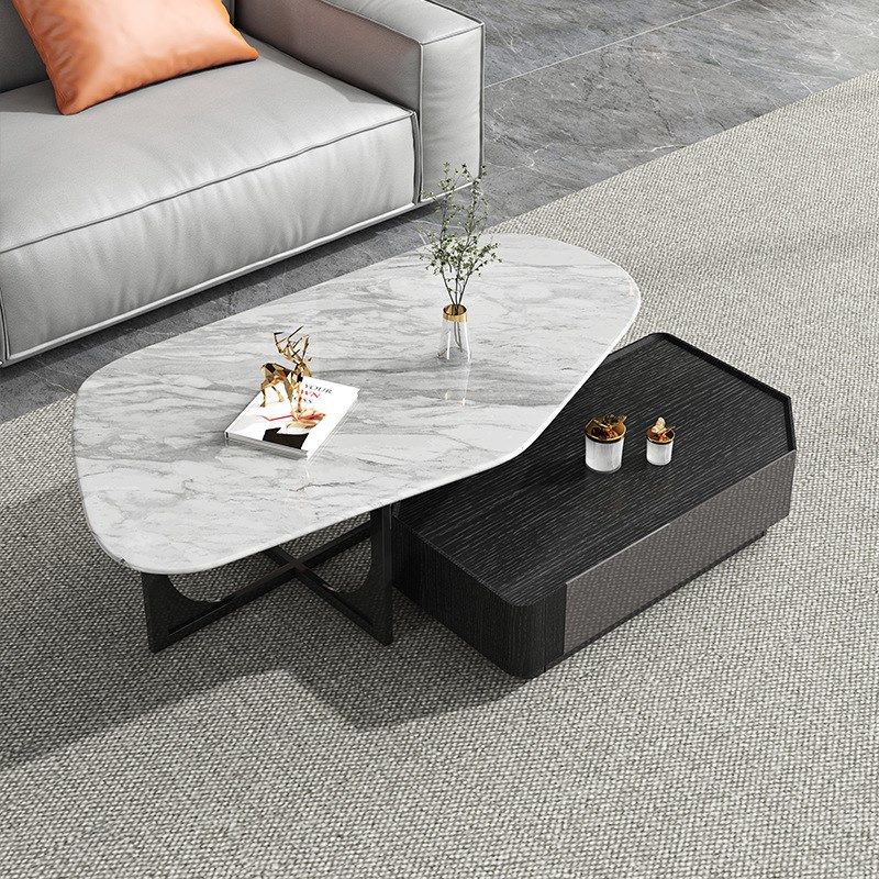 新款轻奢岩板茶几现代简约茶几桌客厅家用网红圆形组合小户型桌子,住宅家具,茶几,淘宝优惠券,粉丝福利购,淘宝优惠卷