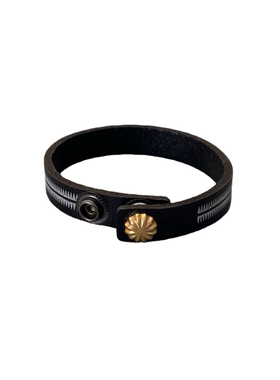 WANGWANGUC高桥黑白锯齿纹路潮流街头樱花GA百搭皮手镯皮手环