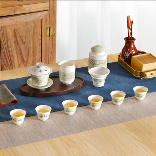 手绘教师礼品功夫茶具骨质瓷
