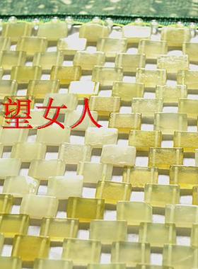 快速发货天然岫玉单人一等料加密黄菱形枕帘玉石长方形.枕巾保健