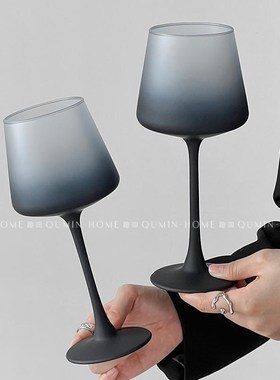 快速发货ains风渐变灰玻璃红酒杯高脚香槟杯子家用轻奢高档葡