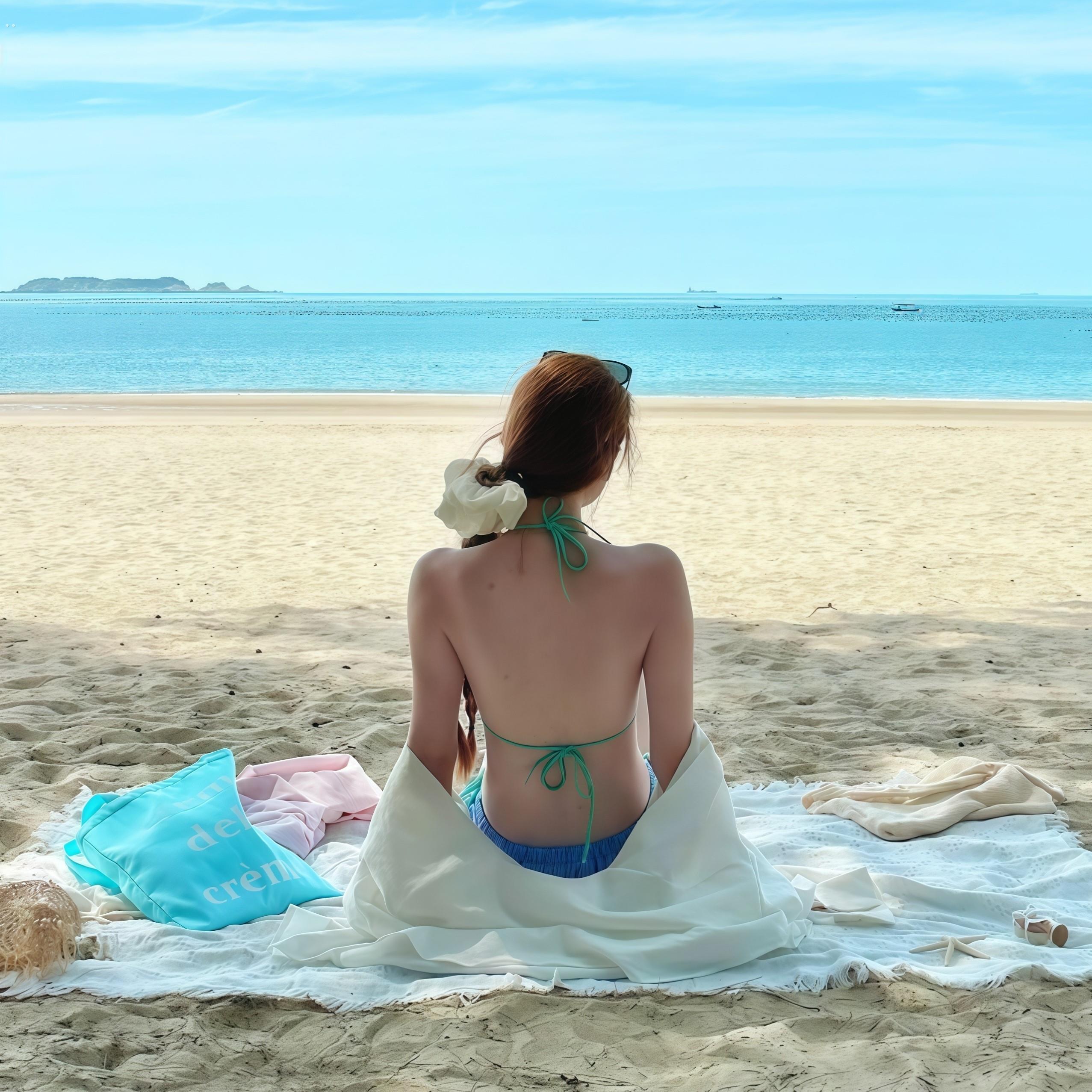 沙滩巾沙滩毯沙滩垫沙滩布超大吸水速干防晒浴巾海边拍照氛围道具