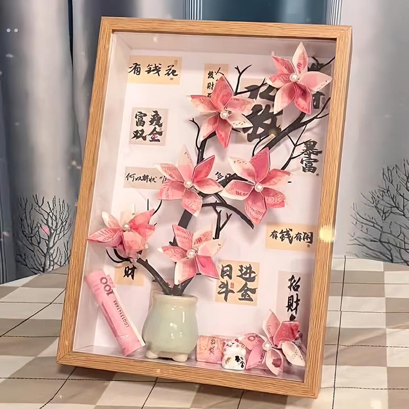 发财树有钱花相框手工diy装饰摆件送男女生朋友闺蜜老婆生日礼物