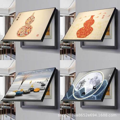 电表箱装饰画玄关客厅壁画多媒体开关盒装饰画配电箱遮挡挂画