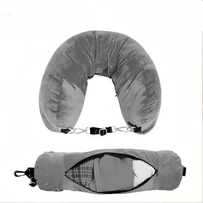 旅行便携廉航u型枕套可填充可塞衣服收纳袋廉价航空神器飞机颈枕