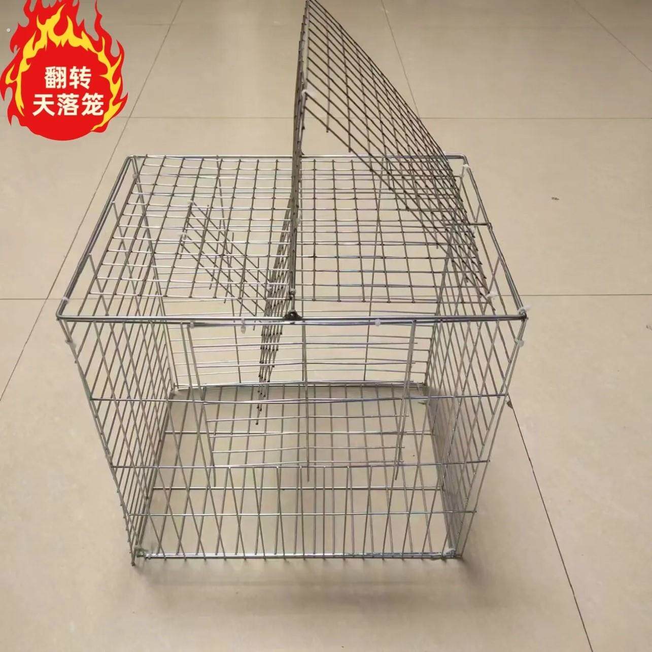 新款天落笼自动鸟笼鸽笼镀锌户外旋转翻板笼拼装自动左右翻转笼