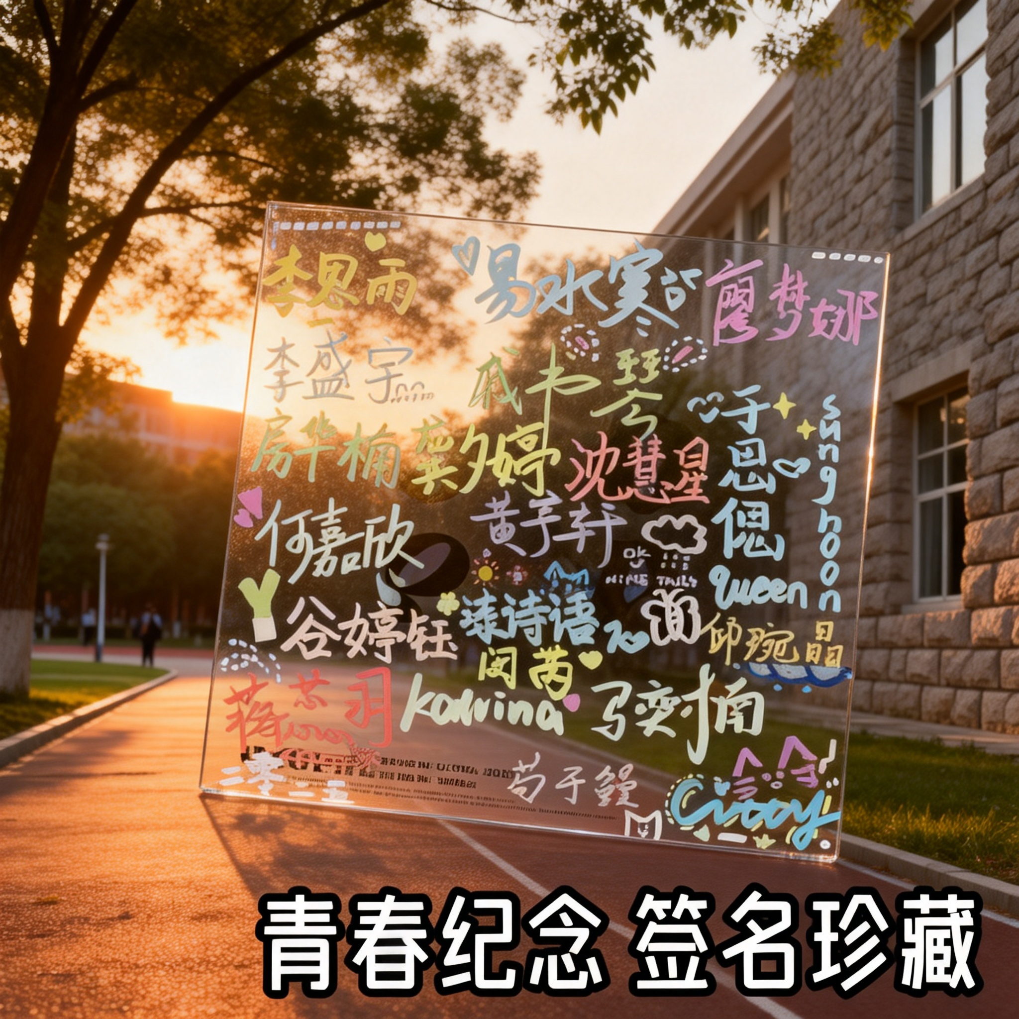 透明亚克力签名板学生收藏纪念板创意手工diy毕业季礼物送朋友