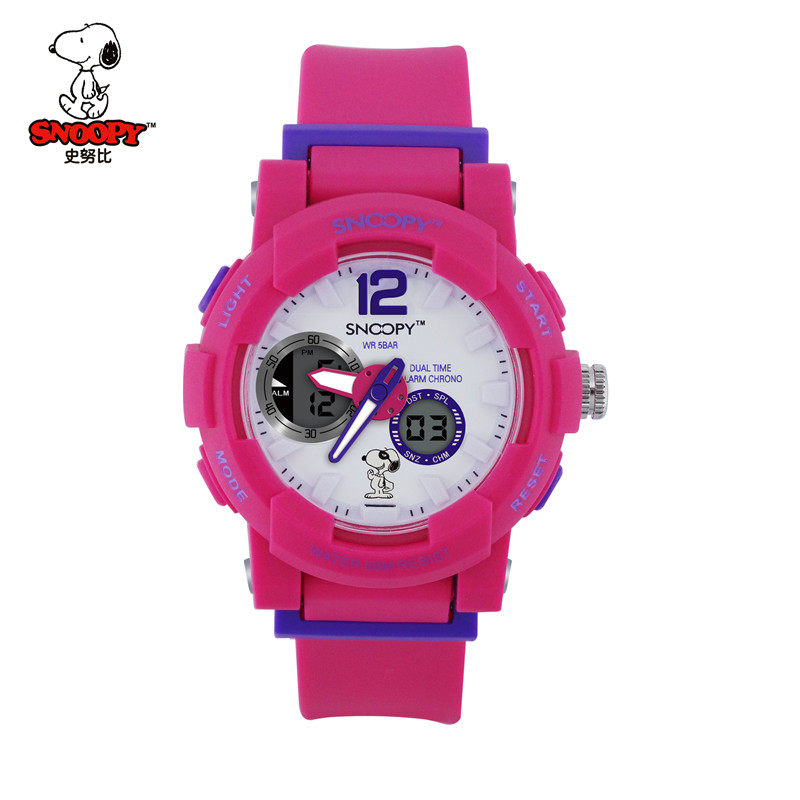 snoopy/史努比手表学生表时尚多功能潮流防水夜光运动电子表