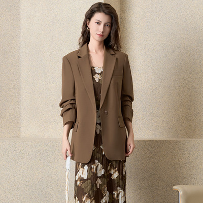YAOLY/姚领姚领YAOLY2025新品咖色西装840M10913