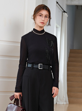 姚领YAOLY黑色上衣830M40342