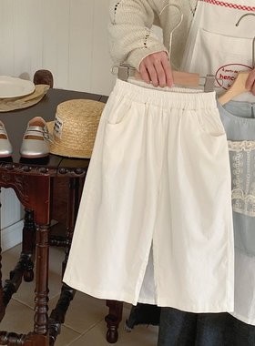 阔腿裤儿童白色裤子2025春装女童直筒裤休闲男女宝宝松紧裤宽松潮