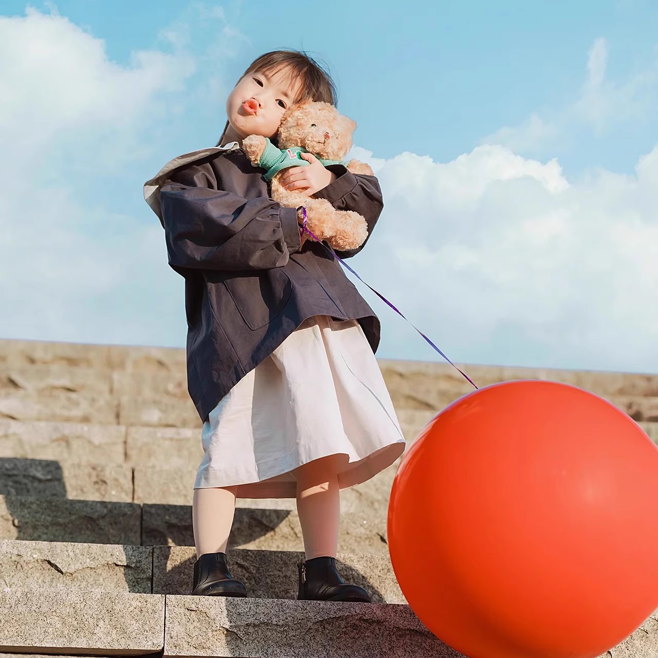 男女童儿童摄影穿搭蓝色日系宝宝萌娃海军风水手服外套设计感上衣