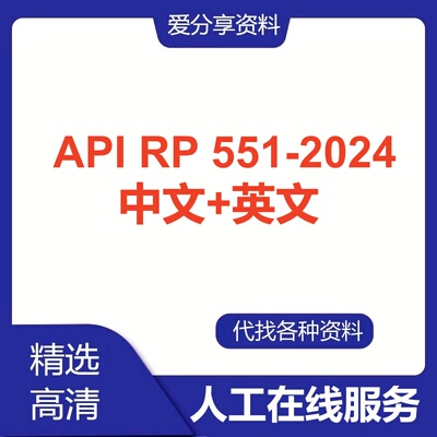 API RP 551-2024标准下载英文中文翻译国外国际规范查询人工服务