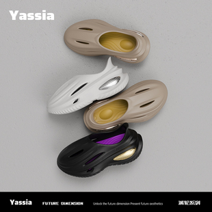 亚束运动户外厚底增高防臭防臭耐磨溯溪鞋男女大码洞洞鞋凉拖鞋