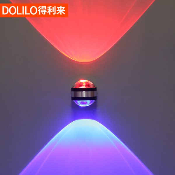 得利来led壁灯沙发背景墙壁灯明装射灯卧室床头灯过道灯双头水晶