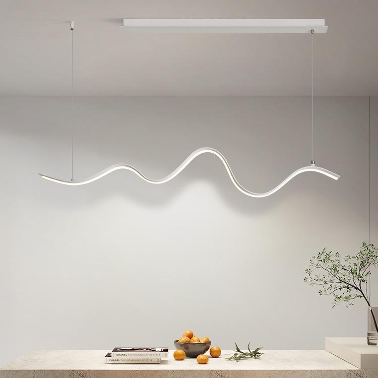 餐厅吊灯现代简约北欧极简办公室全光谱灯具异型线条客厅卧室灯饰