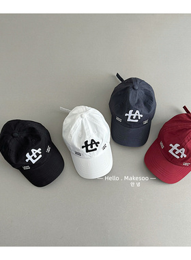 2026儿童鸭舌帽春季字母布标刺绣遮阳帽男女宝宝洋气湾檐棒球帽潮