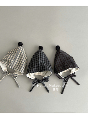 makesoo婴儿帽子春秋款婴幼儿巫师帽男女宝宝薄款胎帽可爱护耳帽