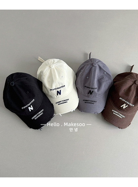 2026春季新品~儿童帽子春夏遮阳防晒韩系休闲百搭简约字母N棒球帽
