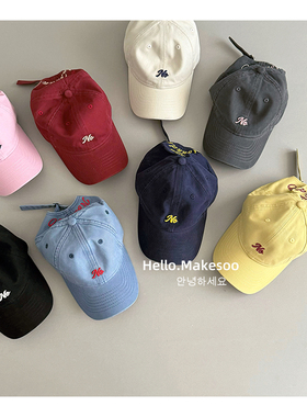 儿童鸭舌帽子韩版街头感2025时尚字母刺绣男女童软顶遮阳棒球帽子