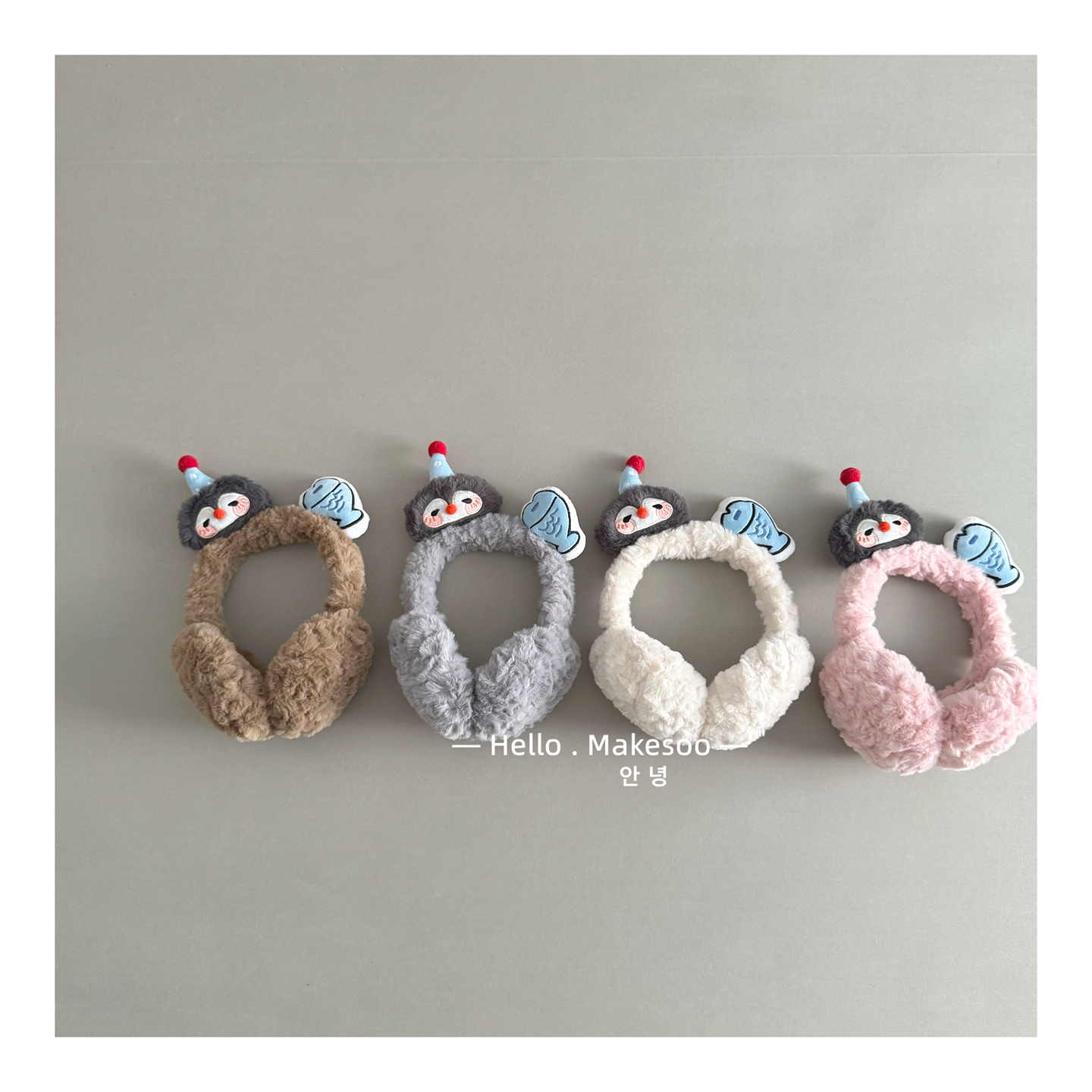 makesoo儿童耳罩可爱卡通企鹅