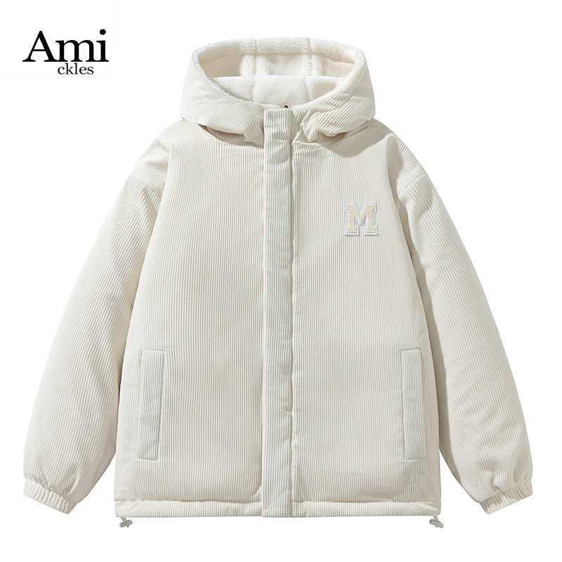 Amickles棉衣男秋冬潮牌可拆卸连帽登山服高街百搭情侣棒球服外套