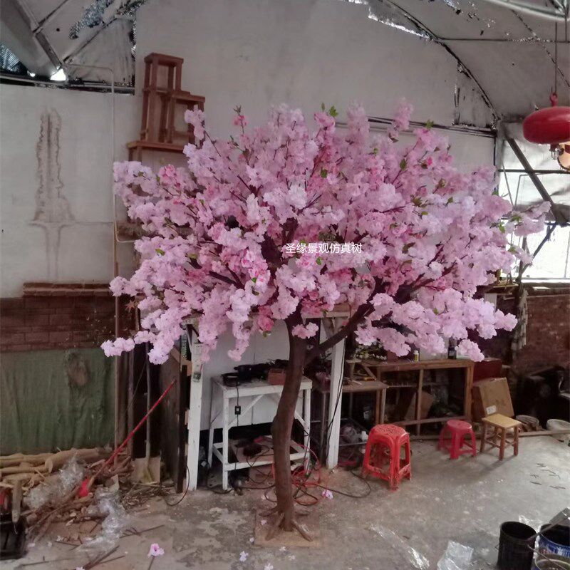 仿真樱花树粉色樱花树定制实木z假树日式餐厅商场橱窗造景落地装