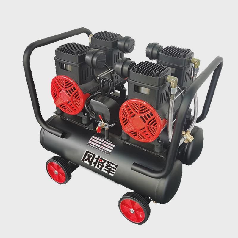 无油空压a机小型木工用低音工业级装修气泵空气压缩机喷漆无油机