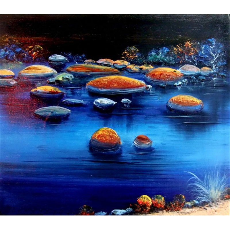 苏绣DIY套件h初学 油画风景 溪中彩石 客厅卧室餐厅手工刺绣装饰,居家布艺,苏绣,淘宝优惠券,粉丝福利购,淘宝优惠卷