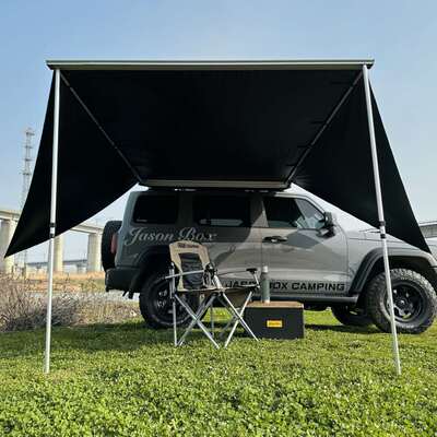 简森户外黑胶双翼车边帐篷大翼型车载天幕侧帐遮阳棚雨蓬自驾露