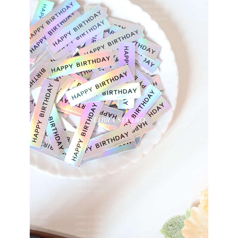 网红生日快乐蛋糕插牌定制烘焙甜品纸杯蛋糕店logo卡片小插牌标